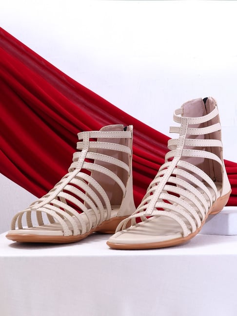 Trase Women's Cream Gladiator Sandals-picture-27