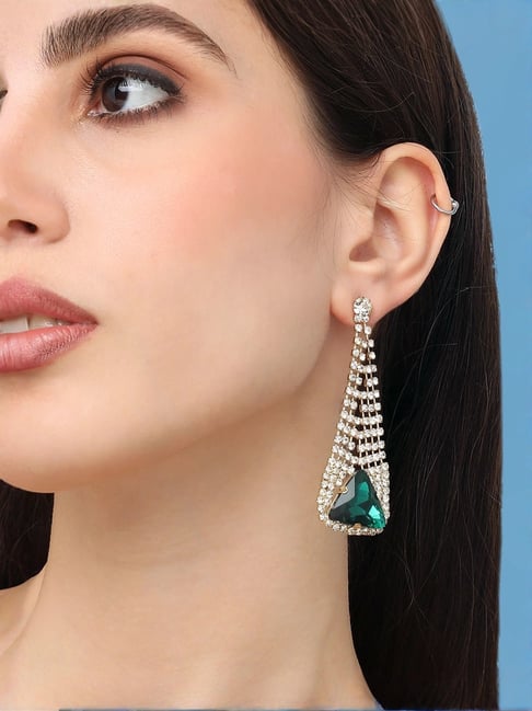 Sohi Gold Plated Designer Stone Party Dangler Earrings-picture-31