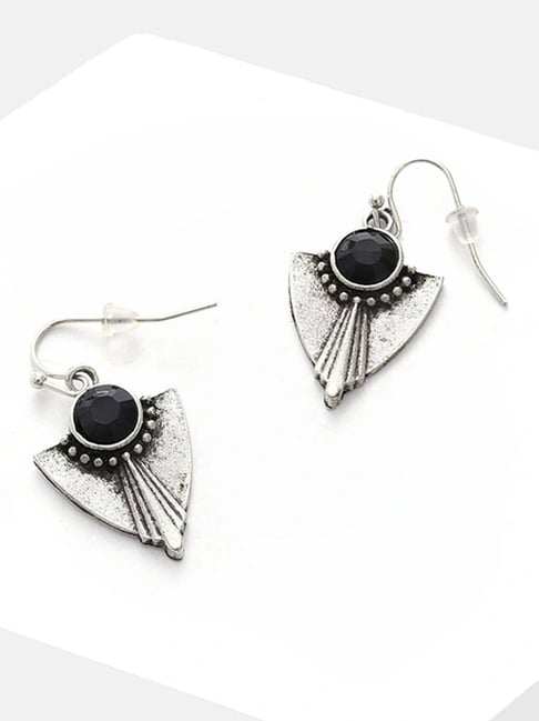 Sohi Silver Plated Designer Stone Drop Earrings-picture-39