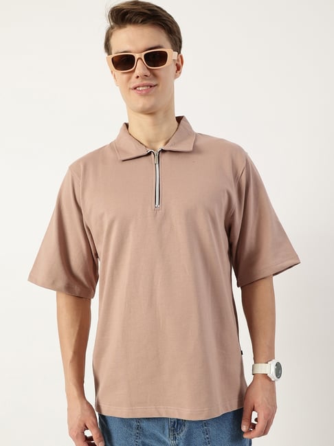 Thomas Scott Onion Pink Relaxed Fit Solid Polo T-Shirt-picture-36