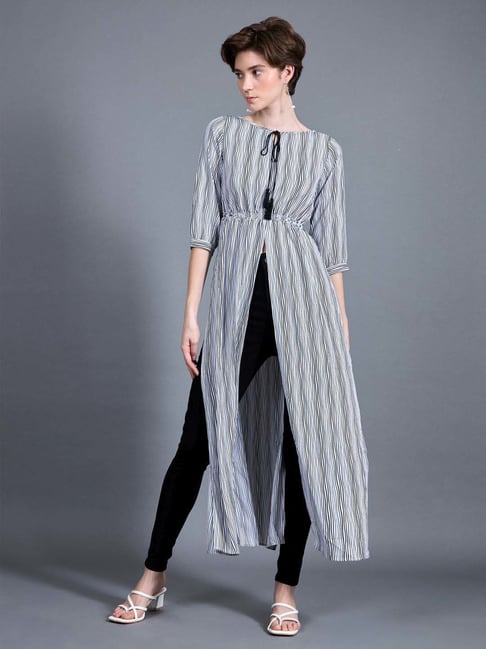 Miss Chase Black & White Striped Maxi Top-picture-12
