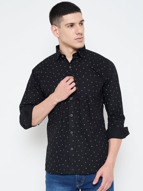 Duke Black Slim fit Printed Shirt-image-29