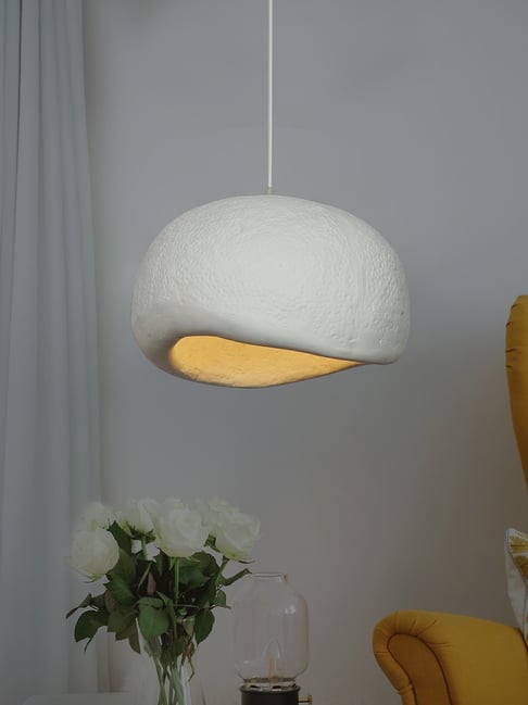 Fos Lighting White Fiber Glass Cloud-Shaped Pendant Light