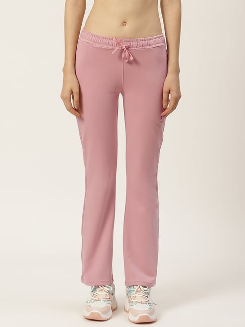 FEMEA Pink Elastane Solid Trackpants-picture-41