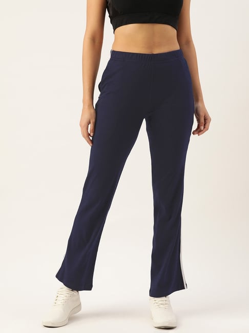 FEMEA Navy Polyster Solid Trackpants-picture-42