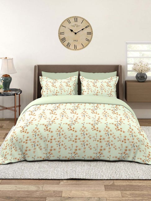 Layers Home Easy 100% Cotton 144 TC Floral Print King Bedsheet with 2 Pillow Covers-picture-23