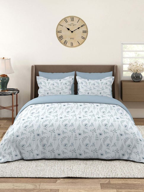 Layers Home Easy 100% Cotton 144 TC Floral Print Double Bedsheet with 2 Pillow Covers-picture-21