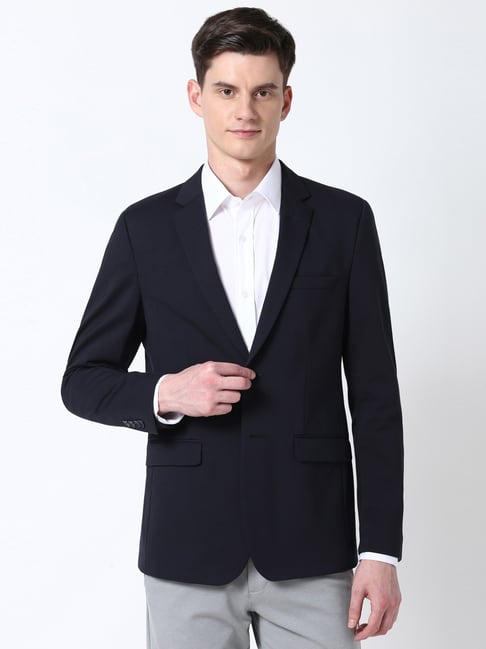 Peter England Navy Slim Fit Blazer