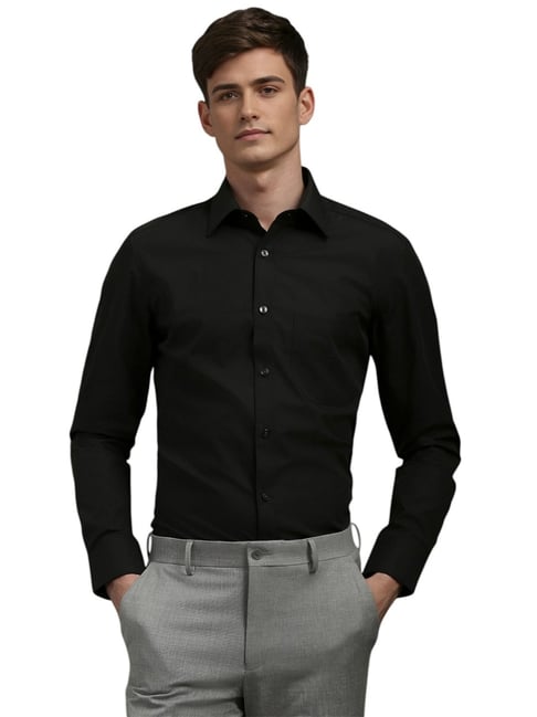 Louis Philippe Black Cotton Regular Fit Shirt-picture-31