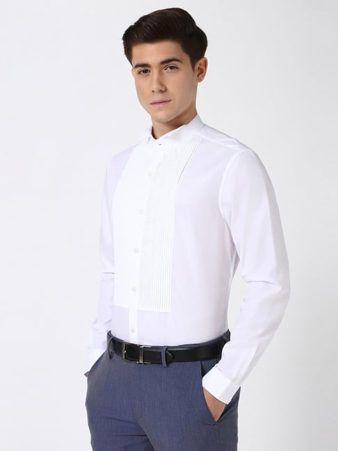 Peter England White Cotton Slim Fit Shirt-picture-40