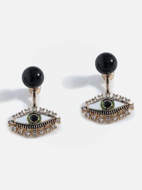 Sohi Gold Plated Designer Stone Beaded Drop Earrings-image-32