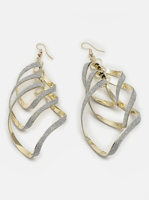 Sohi Gold Plated Designer Stone Dangler Earrings