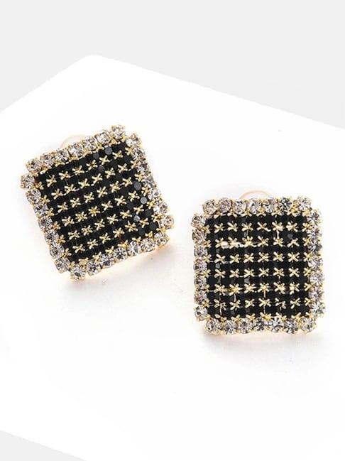 Sohi Silver Plated Designer Stone Stud Earrings-picture-10