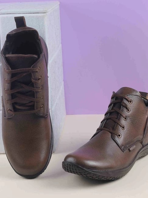 Mochi Men's Brown Derby Boots-picture-43