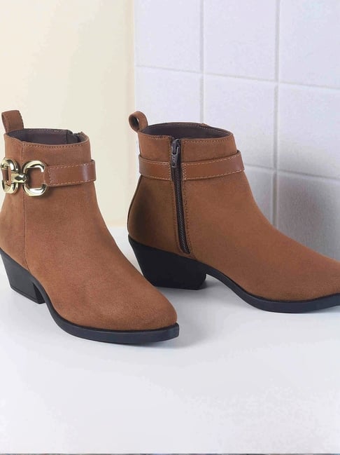 Buy Mochi Women's Brown Casual Booties for Women at Best Price