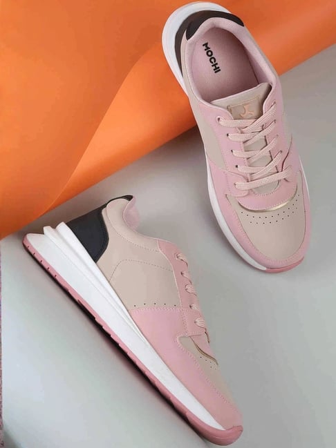 Mochi Women's Beige Casual Sneakers