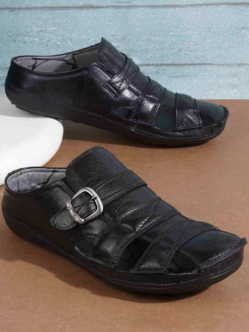 Metro Men's Black Fisherman Sandals-picture-26