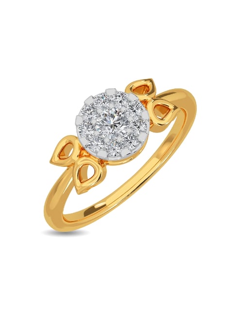 Kisna Diamond & Gold Jewellery Paisley Imperial 14k (585) Diamond & Gold Ring For Women