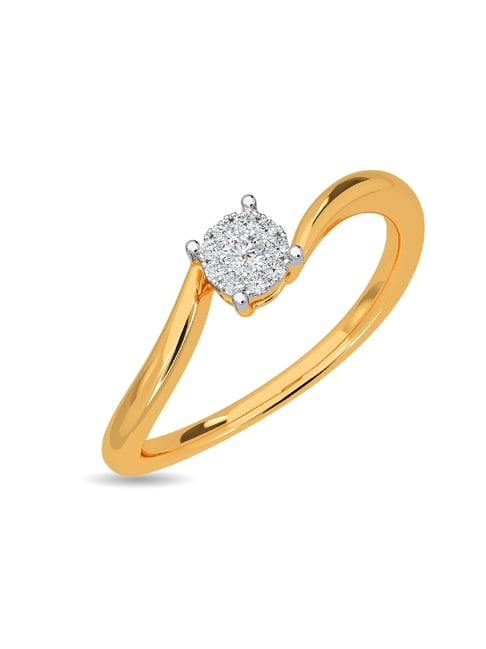 Kisna Diamond & Gold Jewellery Glitzy Regal 18k (750) Diamond & Gold Ring For Women