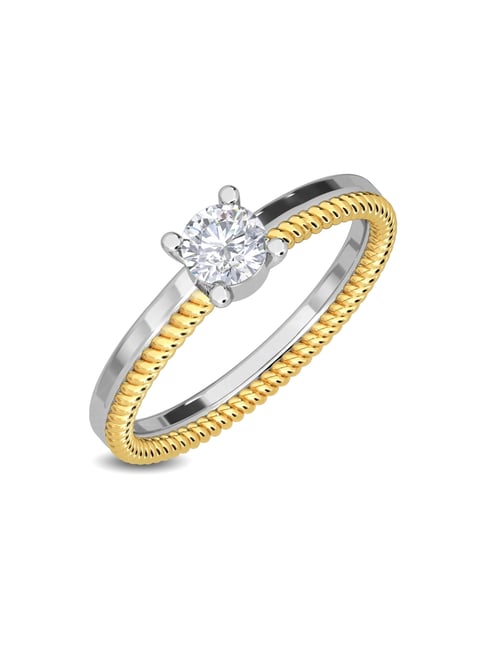 Kisna Diamond & Gold Jewellery 0.20 CT Maeve Solitaire 14k (585) Diamond & Gold Ring For Women-picture-39