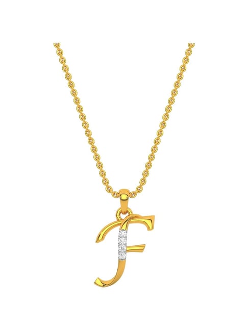 Kisna Diamond & Gold Jewellery 14k Alphabet F Pendant