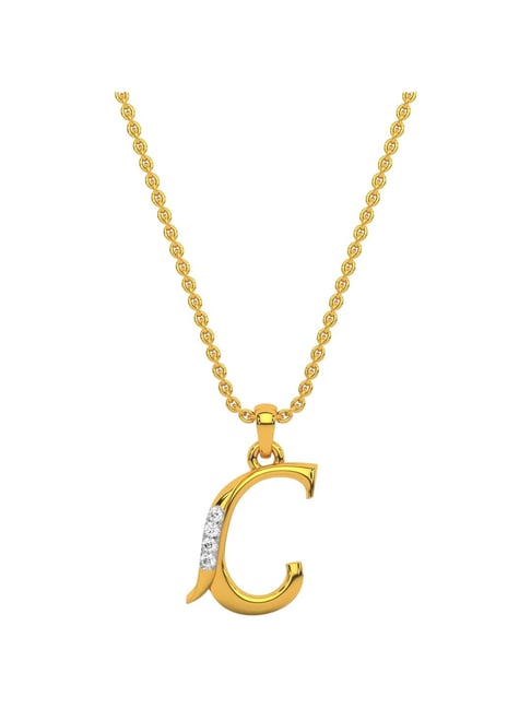 Kisna Diamond & Gold Jewellery 14k Alphabet C Pendant