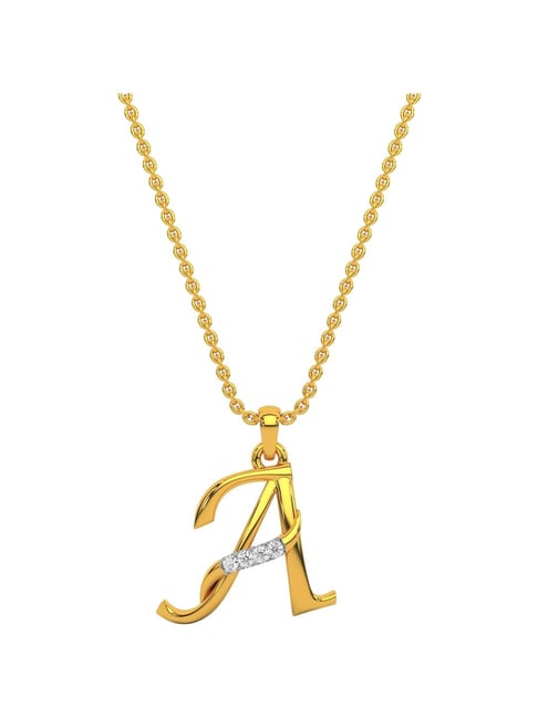 Kisna Diamond & Gold Jewellery 14k Alphabet A Pendant