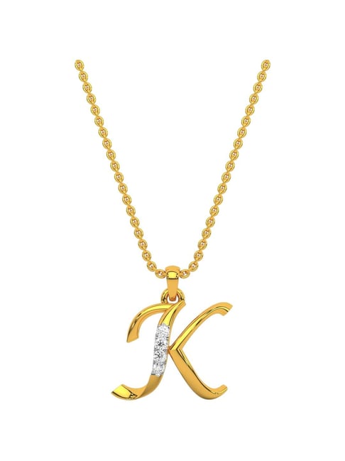 Kisna Diamond & Gold Jewellery 18k Alphabet K Pendant