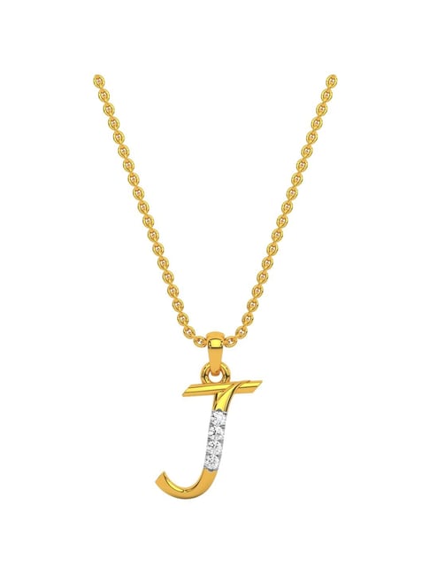 Kisna Diamond & Gold Jewellery 14k Alphabet J Pendant