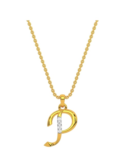Kisna Diamond & Gold Jewellery 14k Alphabet P Pendant