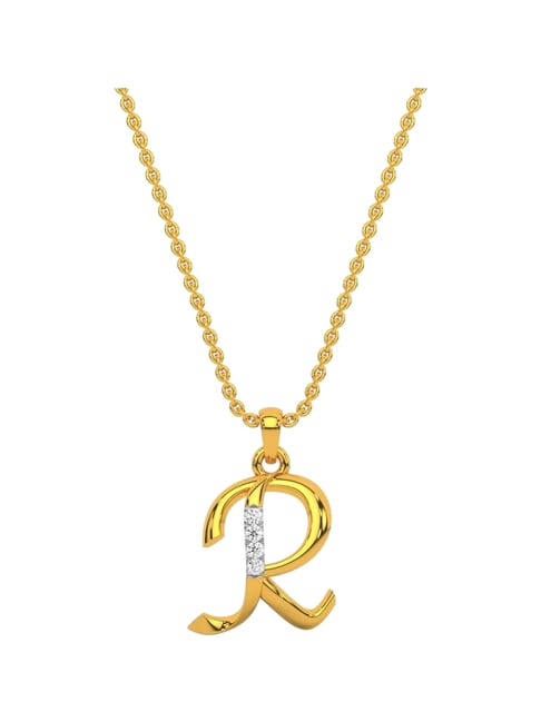 Kisna Diamond & Gold Jewellery 14k Alphabet R Pendant