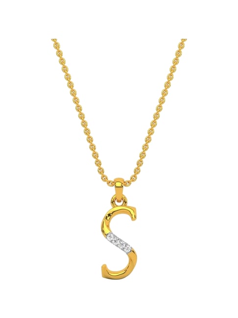 Kisna Diamond & Gold Jewellery 18k Alphabet S Pendant