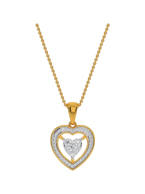 Kisna Diamond & Gold Jewellery 14k Solitaire Heart Pendant