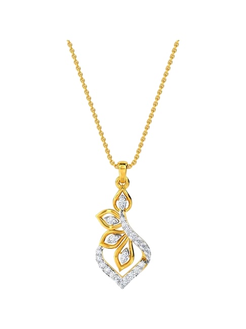 Kisna Diamond & Gold Jewellery 14k Curl Diamond Pendant-picture-41