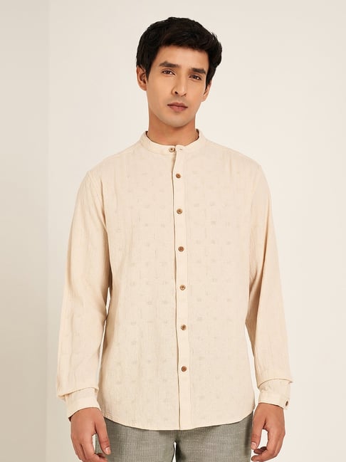 7 Alt By Pantaloons Cream Cotton Relaxed Fit Shirt-picture-31