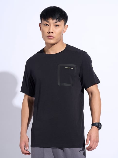 Ajile By Pantaloons Jet Black Slim Fit Sports T-Shirt-picture-13