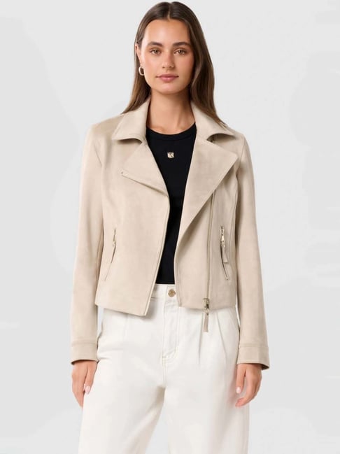 Forever New Indie Vegan Suede Biker Jacket