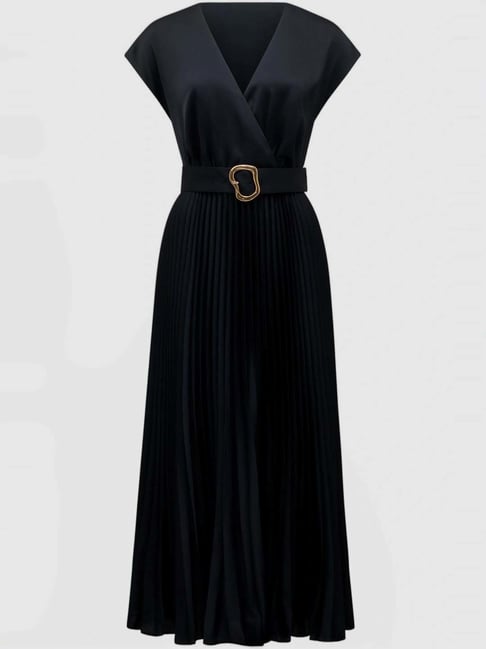 new look satin pleated midi dress Satin Pleated Midi Dress