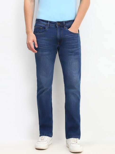 Allen Solly Blue Cotton Regular Fit Jeans