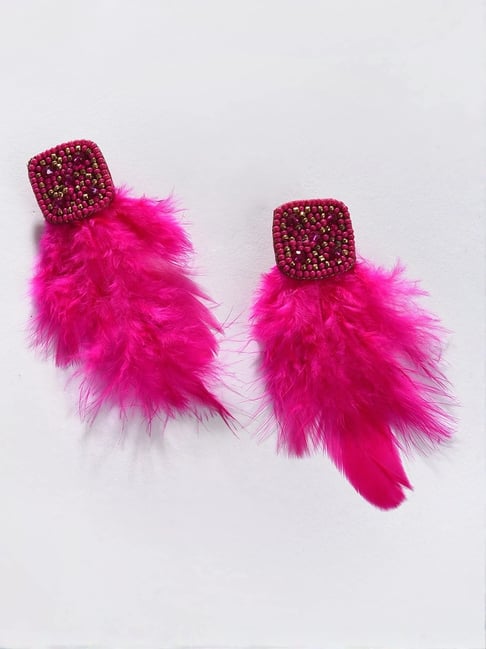 Sohi Pink Contemporary Drop Earrings-picture-37