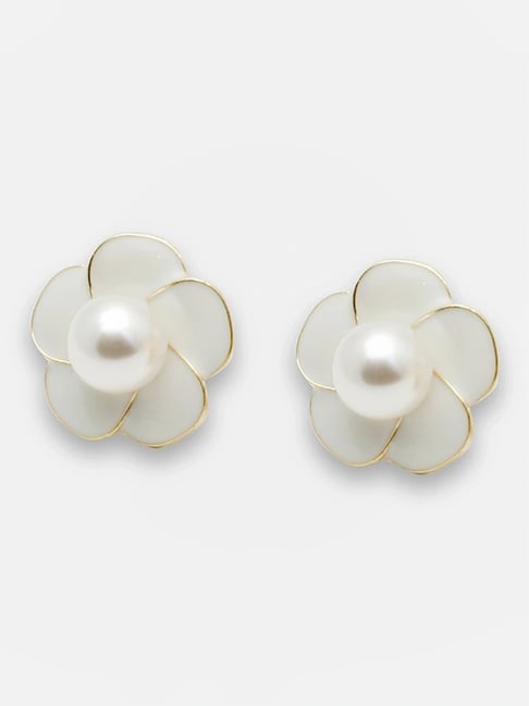 Sohi Gold Plated Casual Pearls Stud Earrings-picture-22