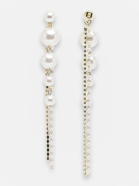 Sohi Gold Plated Party Pearls Dangler Earrings-picture-43