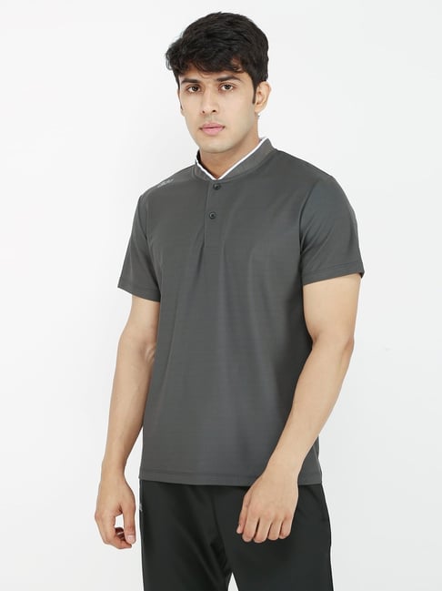 Dida Grey Polyster Regular Fit Solid T-Shirt-picture-38