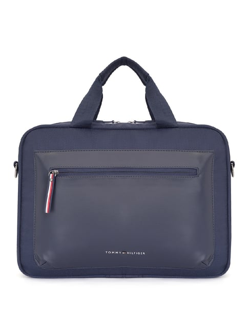TOMMY HILFIGER Monett Navy Blue Polyester Laptop Messenger Bag