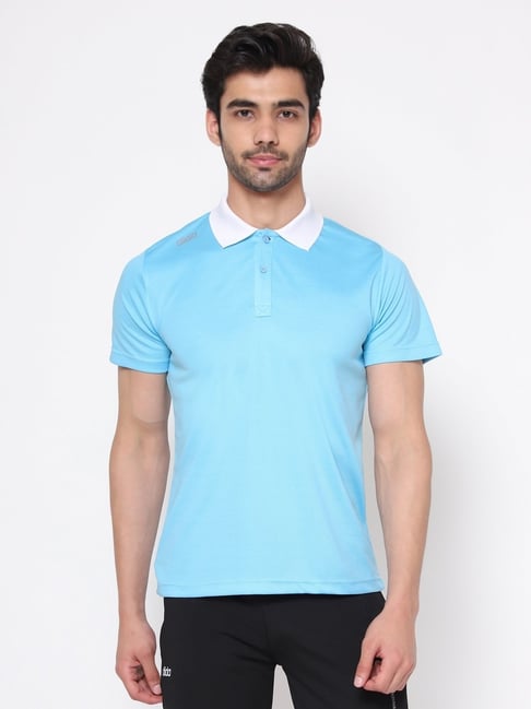 Dida Blue Polyster Regular Fit Solid Polo T-Shirt-picture-34
