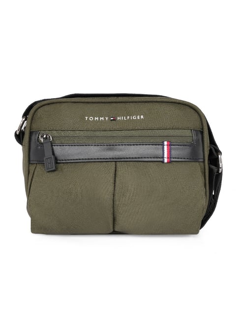 TOMMY HILFIGER Gretna Olive & Black Solid Cross Body Bag