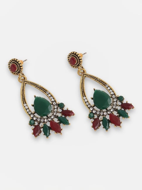 Sohi Gold Plated Party Designer Stone Drop Earrings-picture-14