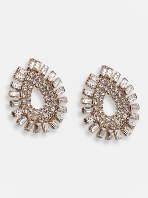 Sohi Gold Plated Party Designer Stone Stud Earrings-image-33