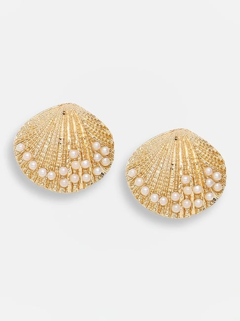 Sohi Gold Plated Party Designer Stone Stud Earrings-picture-28
