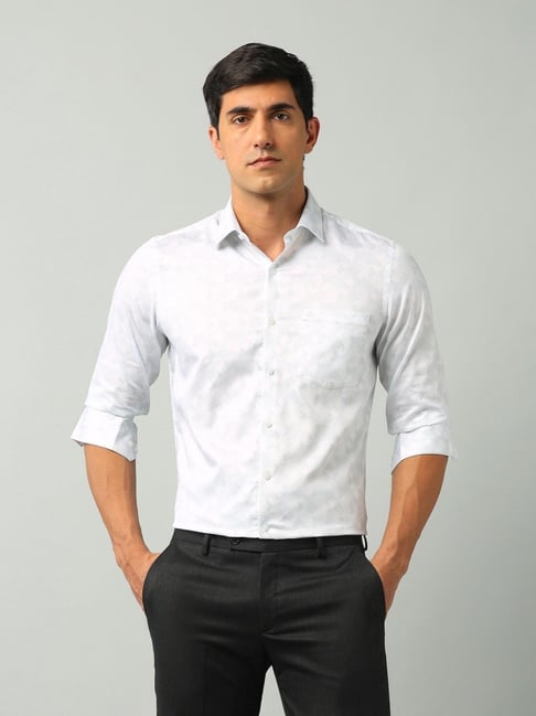 Arrow Blue Cotton Regular Fit Printed Shirt-picture-20